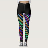 Multicolored Striped Pattern Legs Leggings (Voorkant)