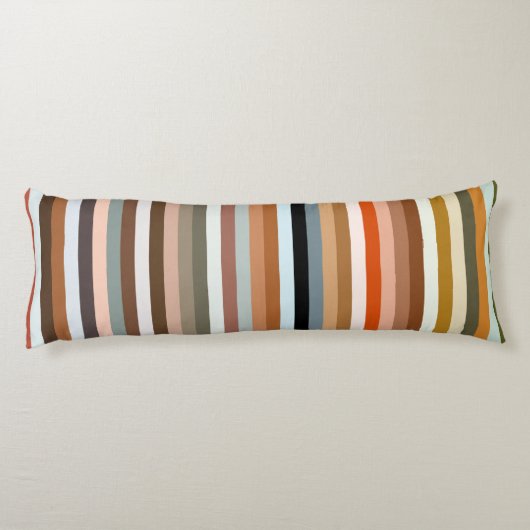 Multicolored Striped Pattern Lichaamskussen (Achterkant)