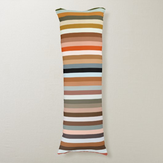 Multicolored Striped Pattern Lichaamskussen (Voorkant Verticaal)