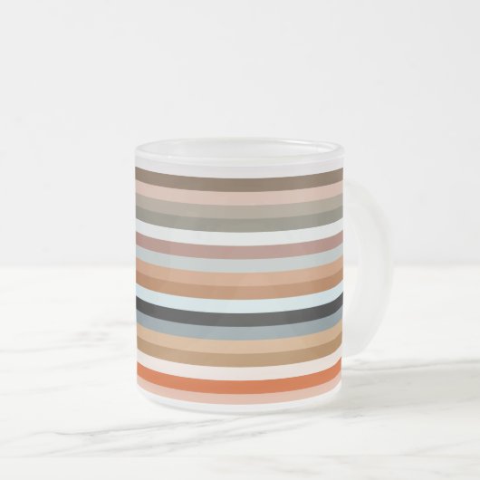 Multicolored Striped Pattern Matglas Koffiemok (Voorkant rechts)