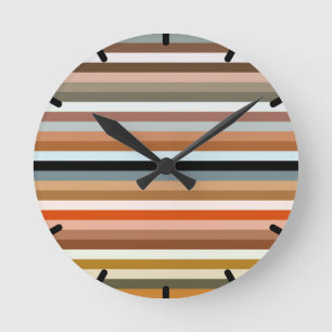 Multicolored Striped Pattern Ronde Klok