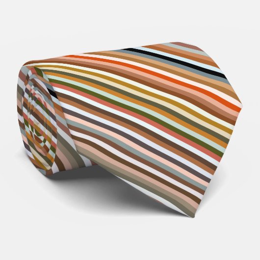 Multicolored Striped Pattern Stropdas (Opgerold)