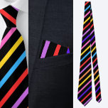 Multicolored Striped Pattern Stropdas<br><div class="desc">Meerkleurige gestreepte dessin.</div>