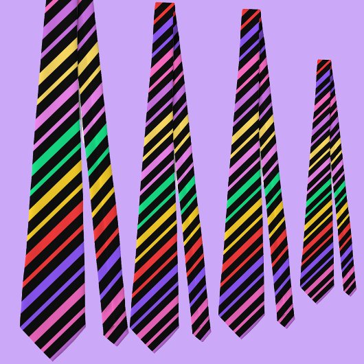 Multicolored Striped Pattern Stropdas