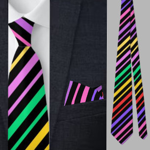 Multicolored Striped Pattern Stropdas