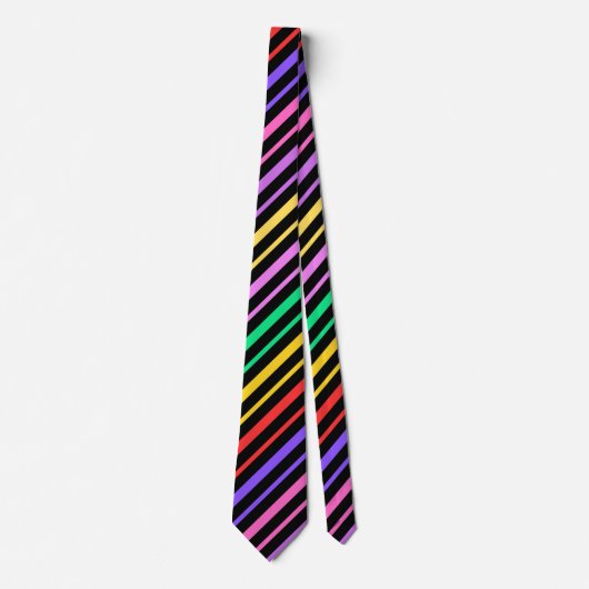 Multicolored Striped Pattern Stropdas (Voorkant)