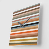 Multicolored Striped Pattern Vierkante Klok (Hoek)