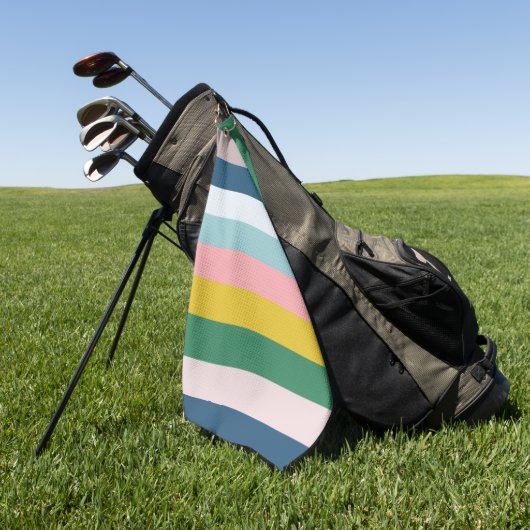 Multicolored Stripes Green Blue Pink Golfhanddoek (Groen)