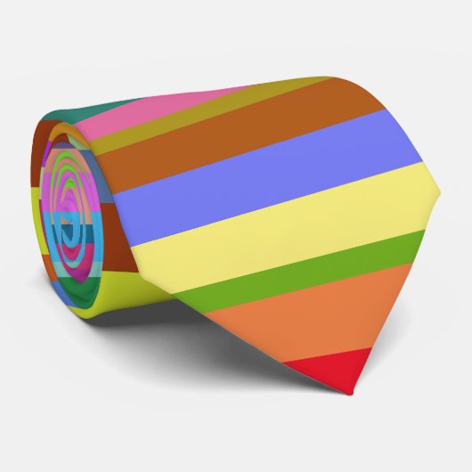 Multicolored Stripes Stropdas (Opgerold)