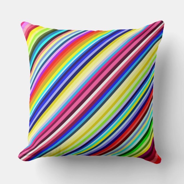 Multicolored Stripey-Sierkussen Kussen (Voorkant)