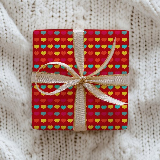 Multicolored stylish hand-drawn heart shapes cadeaupapier