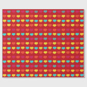 Multicolored stylish hand-drawn heart shapes cadeaupapier (Vlak)