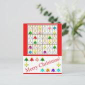 Multicolored Sudoku voor Kerstmis Feestdagenkaart (Staand voorkant)