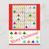 Multicolored Sudoku voor Kerstmis Feestdagenkaart (Voorkant)