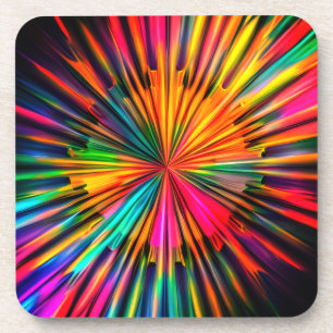 Multicolored Sunburst Design Hard Plastic Onderzet Bier Onderzetter