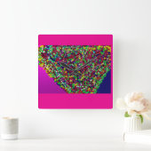 Multicolored Tree Between Worlds Vierkante Klok (Huis)