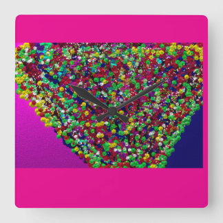 Multicolored Tree Between Worlds Vierkante Klok