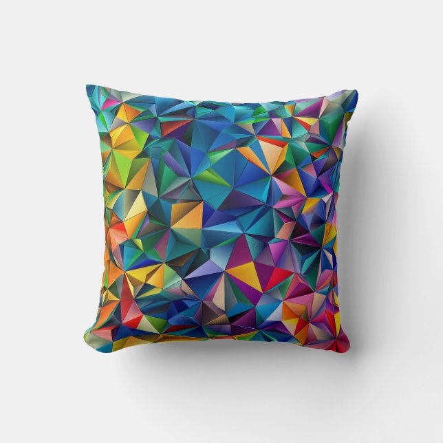 Multicolored triangle shapes  kussen (Voorkant)