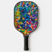 Multicolored triangle shapes pickleball paddle (Voorkant)
