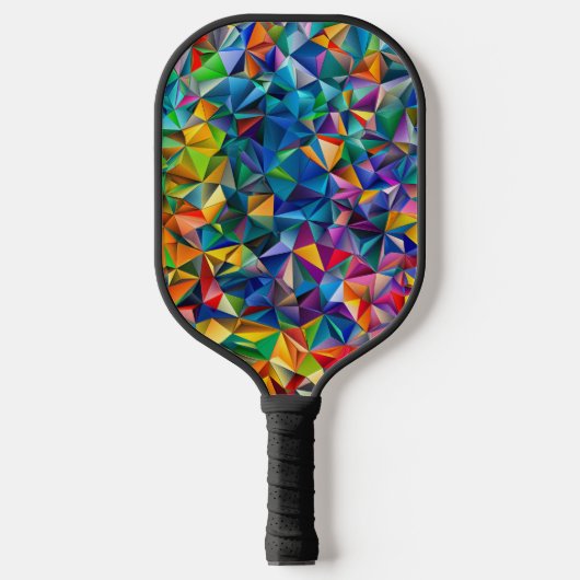 Multicolored triangle shapes pickleball paddle (Voorkant)