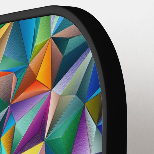 Multicolored triangle shapes pickleball paddle (Links Detail)