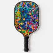 Multicolored triangle shapes pickleball paddle (Achterkant)