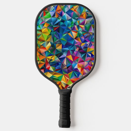 Multicolored triangle shapes pickleball paddle (Achterkant)