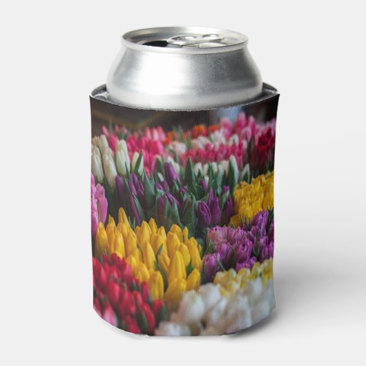 Multicolored tulpen blikjeskoeler (Blikje Voorkant)