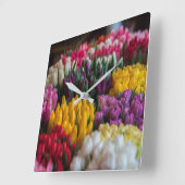 Multicolored tulpen vierkante klok (Hoek)