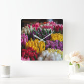 Multicolored tulpen vierkante klok (Huis)