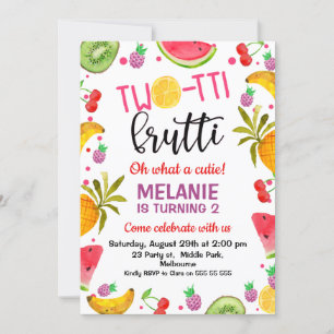 Multicolored Two-tti Frutti 2nd Birthday Kaart