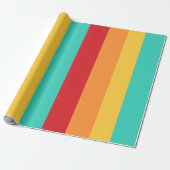 Multicolored verticale strepen cadeaupapier (Uitgerold)