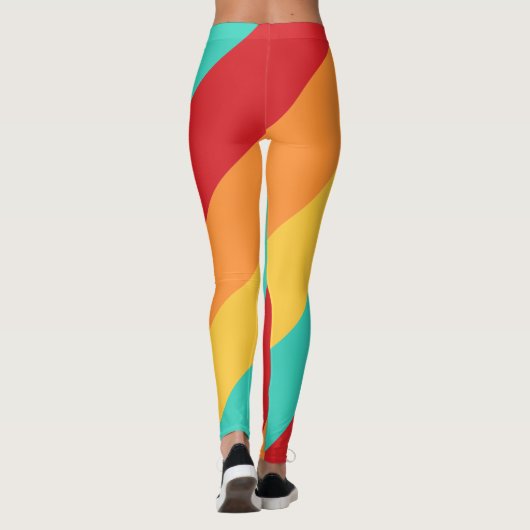 Multicolored verticale strepen leggings (Achterkant)