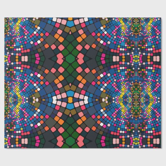 Multicolored vierkantjes in Psychedelische patrone Cadeaupapier (Vlak)