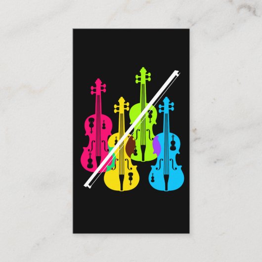 Multicolored Violins Birthday Gift for Musicians Visitekaartje (Voorkant)