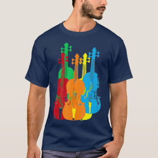 Multicolored Violins Musicians Orchestra Stoel T-shirt