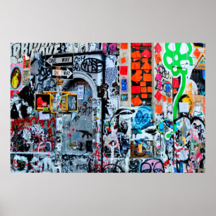 MULTICOLORED WALL PAINTING POSTER