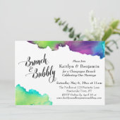 Multicolored Waterverf Brunch & Bubble Script Kaart (Staand voorkant)