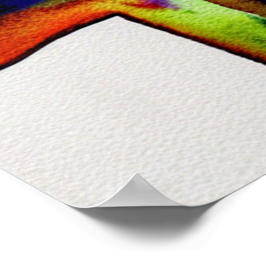 Multicolored Waterverf dwars Poster (Hoek)