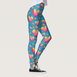 Multicolored Waterverf Harten Leggings