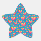 Multicolored Waterverf Harten Sticker (Voorkant)