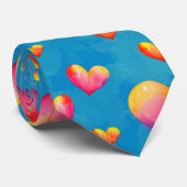Multicolored Waterverf Harten Stropdas (Opgerold)
