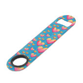Multicolored Waterverf Hearts Bar Sleutel Speed Flessenopener (Voorkant Gekanteld)