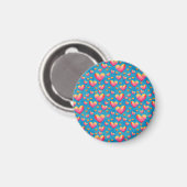 Multicolored Waterverf Hearts Magnet (Voorkant / Achterkant)