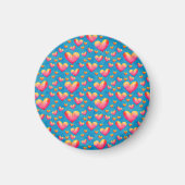 Multicolored Waterverf Hearts Magnet (Voorkant)