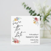Multicolored Waterverf Meadow Wildflower Boho Save The Date (Staand voorkant)