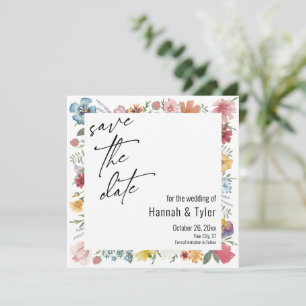 Multicolored Waterverf Meadow Wildflower Boho Save The Date