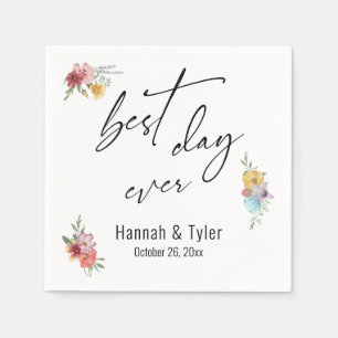 Multicolored Waterverf Meadow Wildflower Boho Servet