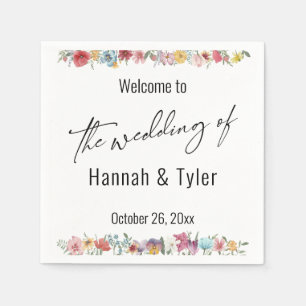 Multicolored Waterverf Meadow Wildflower Welkom Servet
