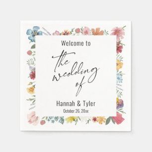 Multicolored Waterverf Meadow Wildflower Welkom Servet